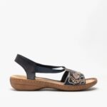 Rieker 608B9-00 Black Embroidered