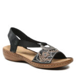Rieker 608B9-00 Black Embroidered - Image 3